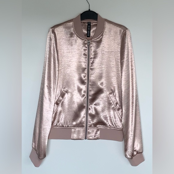 Pink Satin Bomber Jacket - Picture 4 of 10